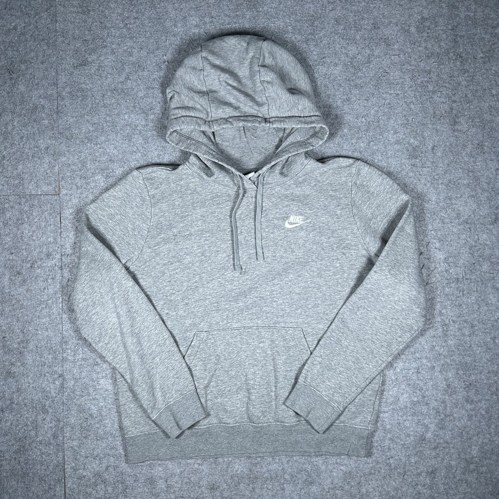 Nike Sportswear Club Fleece Hoodie Mens Medium Grey Heather Pullover Streetwear